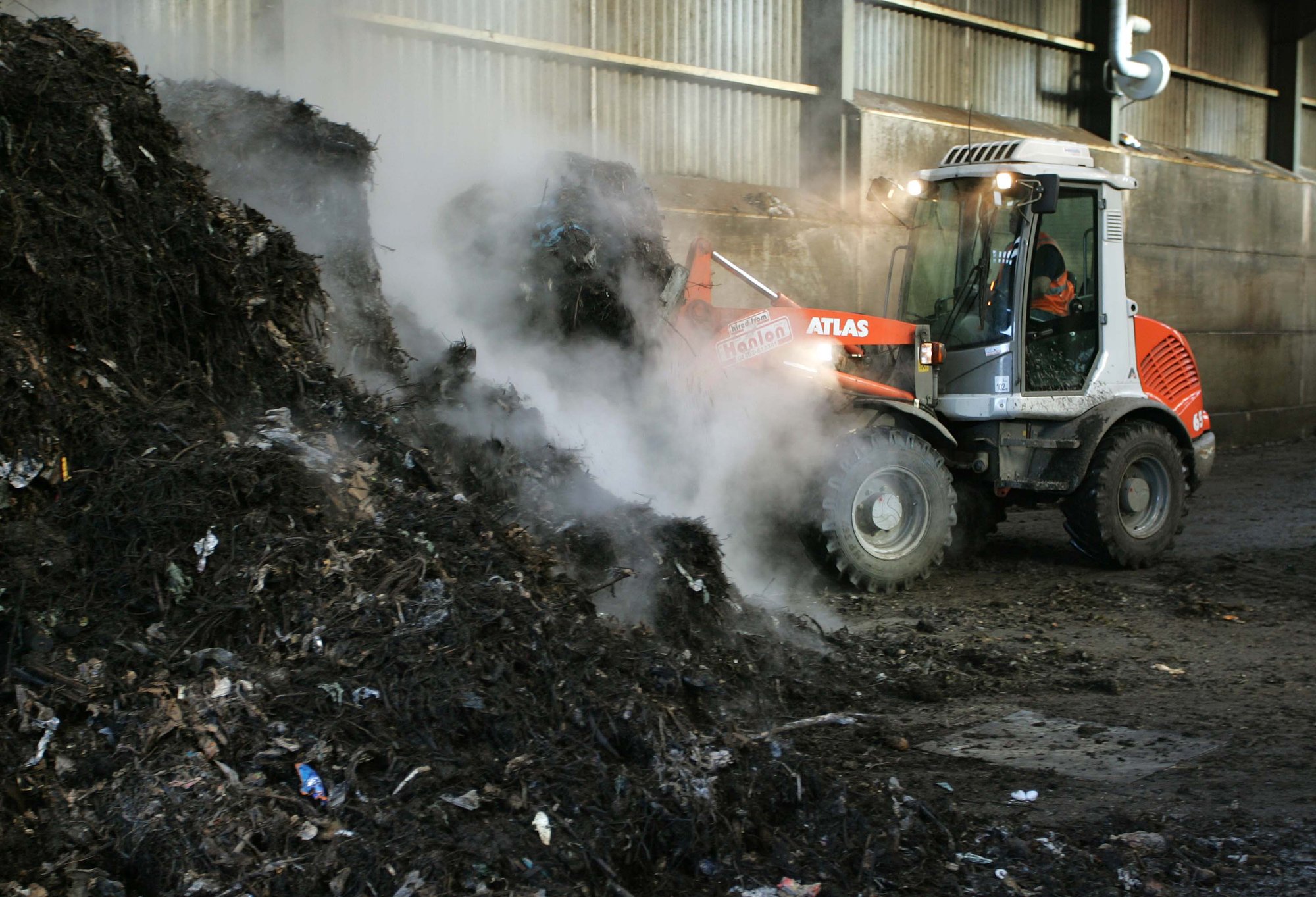 Compost and tractor