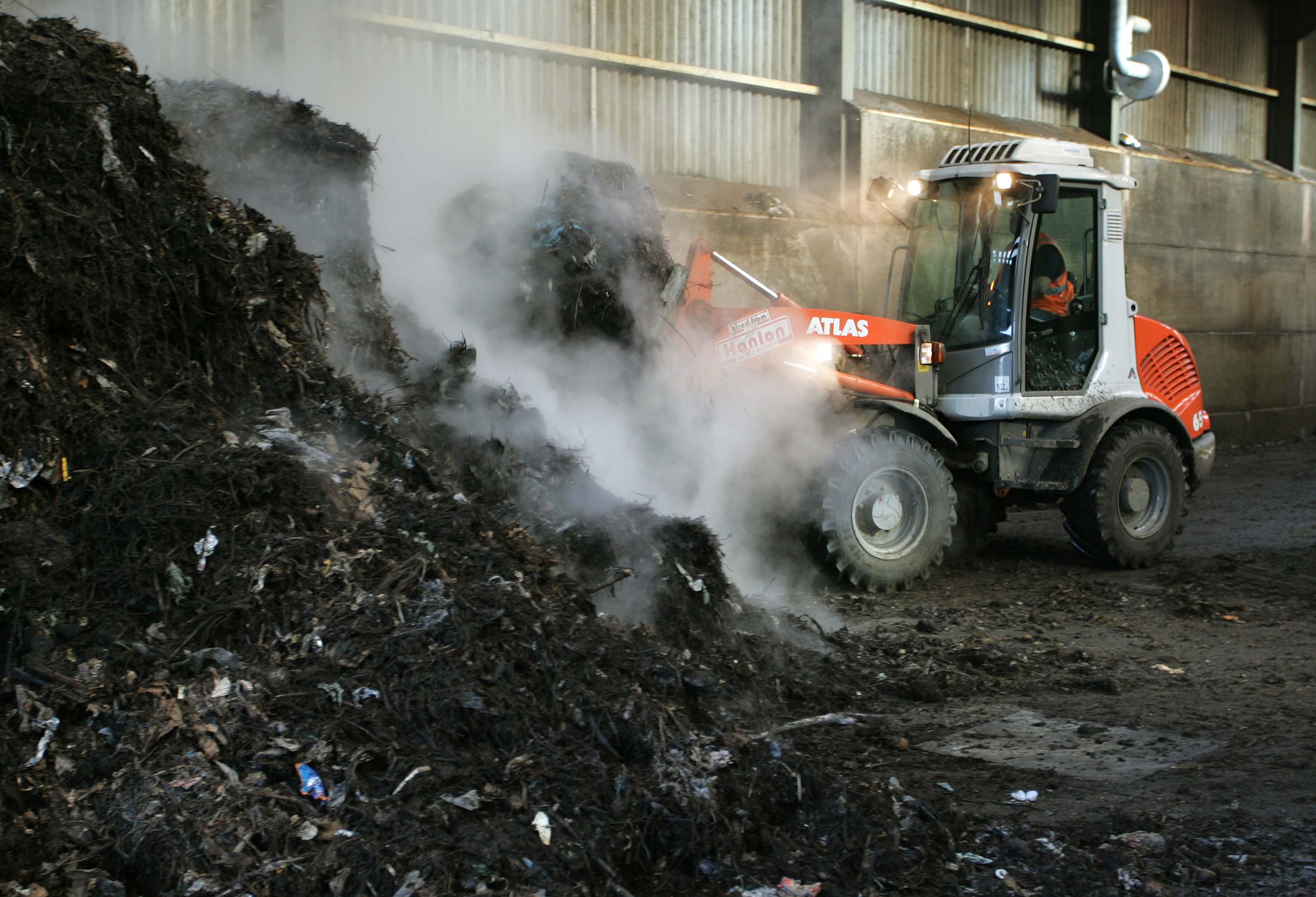 Compost and tractor